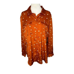 NEW Liverpool Women’s Medium Flap Pocket‎ Button Front Woven Blouse NWT